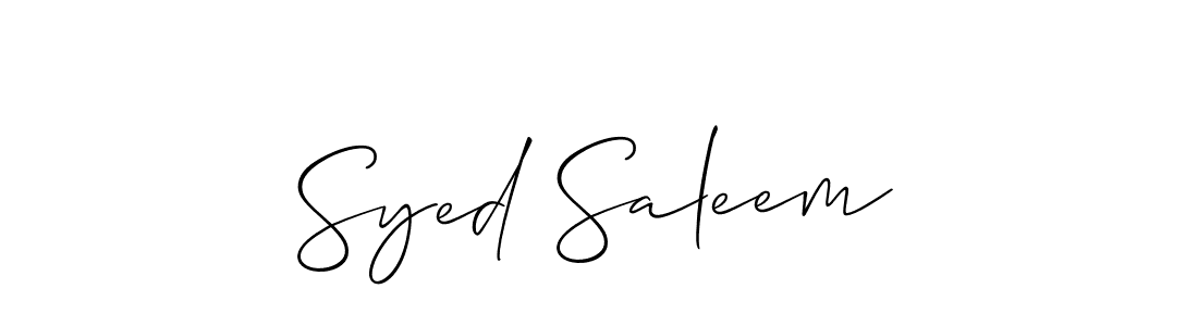 How to make Syed Saleem name signature. Use Allison_Script style for creating short signs online. This is the latest handwritten sign. Syed Saleem signature style 2 images and pictures png