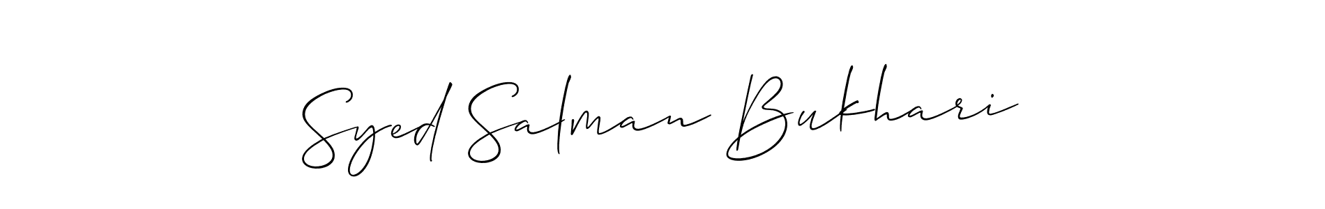 Make a beautiful signature design for name Syed Salman Bukhari. With this signature (Allison_Script) style, you can create a handwritten signature for free. Syed Salman Bukhari signature style 2 images and pictures png