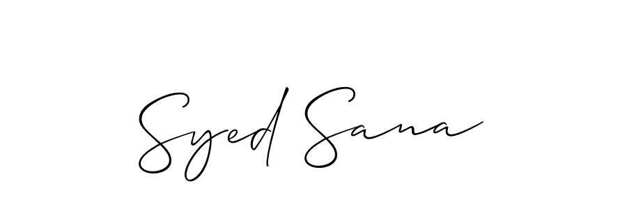 How to make Syed Sana name signature. Use Allison_Script style for creating short signs online. This is the latest handwritten sign. Syed Sana signature style 2 images and pictures png