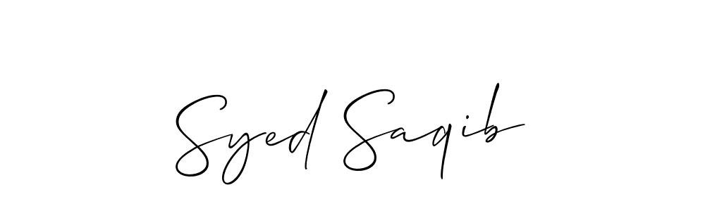 How to make Syed Saqib name signature. Use Allison_Script style for creating short signs online. This is the latest handwritten sign. Syed Saqib signature style 2 images and pictures png