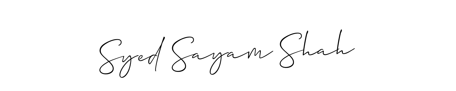 Also You can easily find your signature by using the search form. We will create Syed Sayam Shah name handwritten signature images for you free of cost using Allison_Script sign style. Syed Sayam Shah signature style 2 images and pictures png