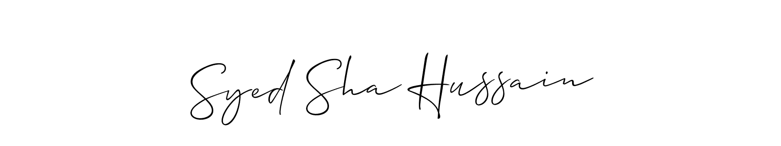 You should practise on your own different ways (Allison_Script) to write your name (Syed Sha Hussain) in signature. don't let someone else do it for you. Syed Sha Hussain signature style 2 images and pictures png