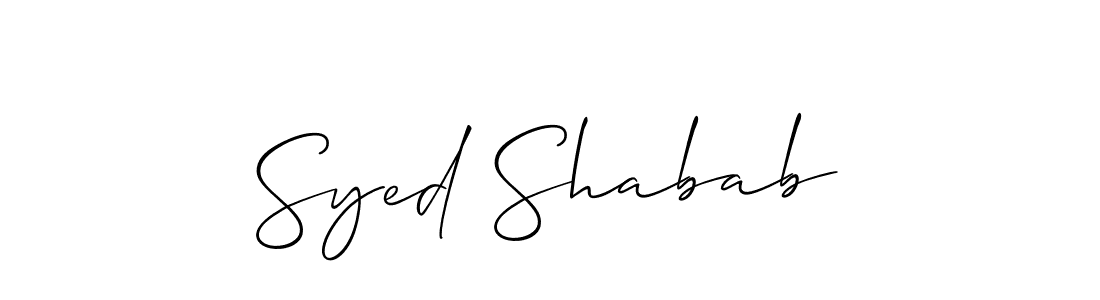 You can use this online signature creator to create a handwritten signature for the name Syed Shabab. This is the best online autograph maker. Syed Shabab signature style 2 images and pictures png