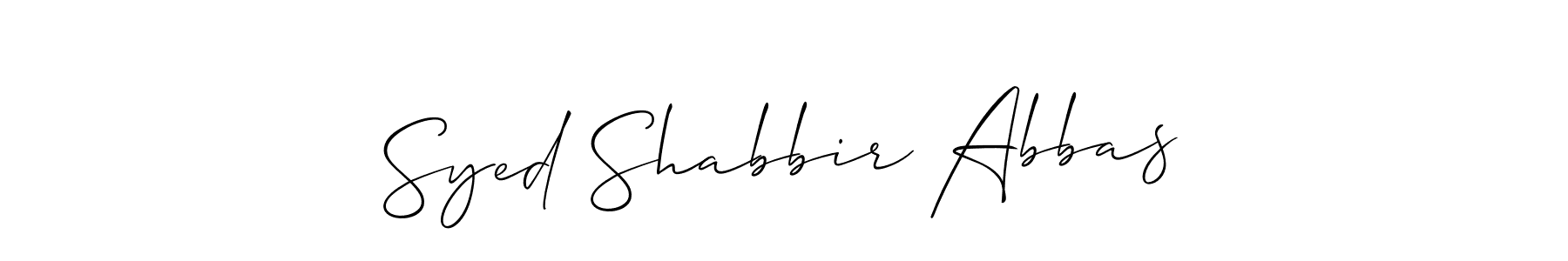 Use a signature maker to create a handwritten signature online. With this signature software, you can design (Allison_Script) your own signature for name Syed Shabbir Abbas. Syed Shabbir Abbas signature style 2 images and pictures png