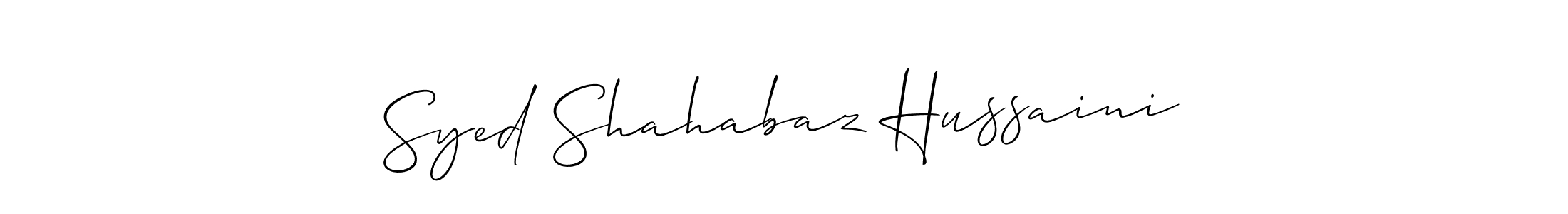 It looks lik you need a new signature style for name Syed Shahabaz Hussaini. Design unique handwritten (Allison_Script) signature with our free signature maker in just a few clicks. Syed Shahabaz Hussaini signature style 2 images and pictures png