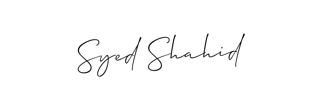 Design your own signature with our free online signature maker. With this signature software, you can create a handwritten (Allison_Script) signature for name Syed Shahid. Syed Shahid signature style 2 images and pictures png