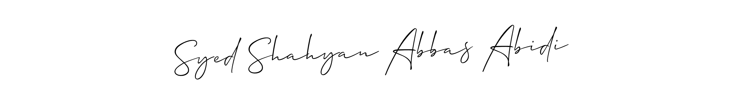 How to Draw Syed Shahyan Abbas Abidi signature style? Allison_Script is a latest design signature styles for name Syed Shahyan Abbas Abidi. Syed Shahyan Abbas Abidi signature style 2 images and pictures png