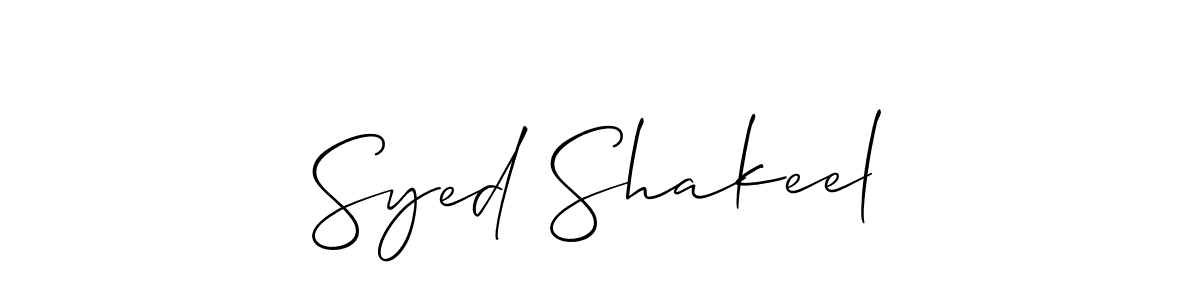 Make a short Syed Shakeel signature style. Manage your documents anywhere anytime using Allison_Script. Create and add eSignatures, submit forms, share and send files easily. Syed Shakeel signature style 2 images and pictures png