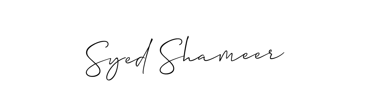 Create a beautiful signature design for name Syed Shameer. With this signature (Allison_Script) fonts, you can make a handwritten signature for free. Syed Shameer signature style 2 images and pictures png