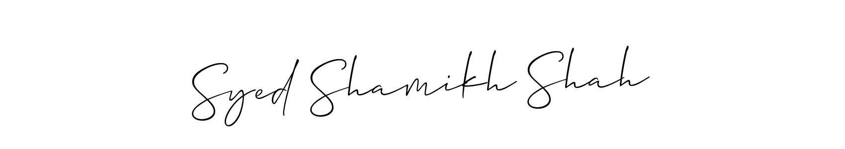 How to make Syed Shamikh Shah signature? Allison_Script is a professional autograph style. Create handwritten signature for Syed Shamikh Shah name. Syed Shamikh Shah signature style 2 images and pictures png