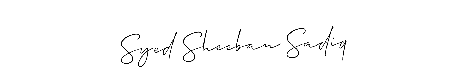 Similarly Allison_Script is the best handwritten signature design. Signature creator online .You can use it as an online autograph creator for name Syed Sheeban Sadiq. Syed Sheeban Sadiq signature style 2 images and pictures png