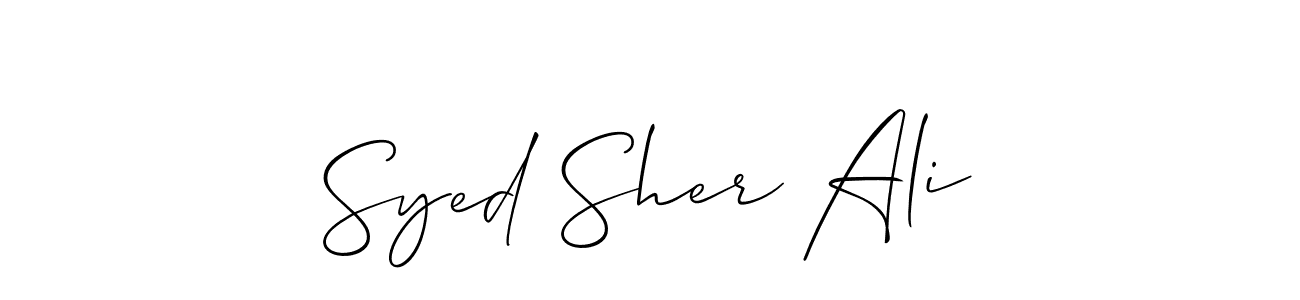 Design your own signature with our free online signature maker. With this signature software, you can create a handwritten (Allison_Script) signature for name Syed Sher Ali. Syed Sher Ali signature style 2 images and pictures png