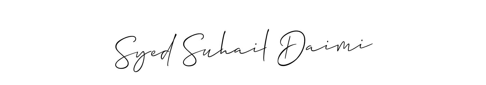Design your own signature with our free online signature maker. With this signature software, you can create a handwritten (Allison_Script) signature for name Syed Suhail Daimi. Syed Suhail Daimi signature style 2 images and pictures png