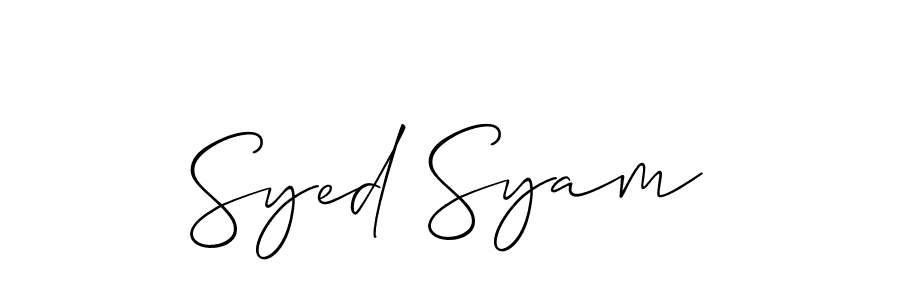 You should practise on your own different ways (Allison_Script) to write your name (Syed Syam) in signature. don't let someone else do it for you. Syed Syam signature style 2 images and pictures png