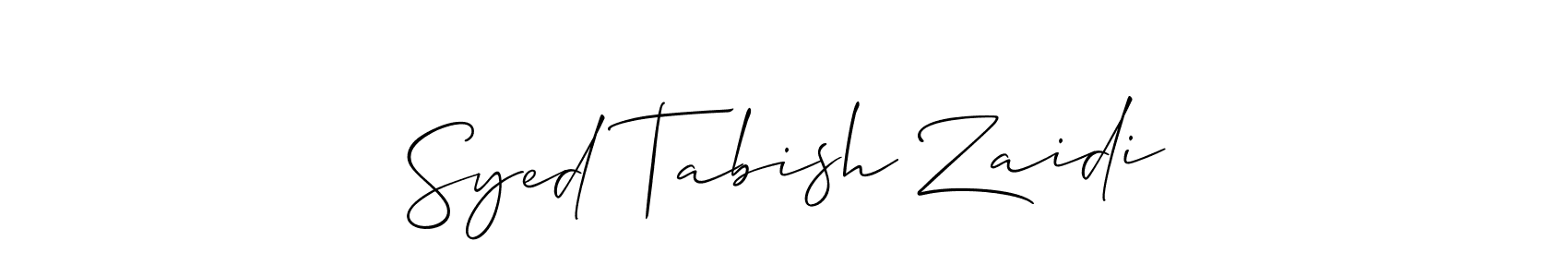 Syed Tabish Zaidi stylish signature style. Best Handwritten Sign (Allison_Script) for my name. Handwritten Signature Collection Ideas for my name Syed Tabish Zaidi. Syed Tabish Zaidi signature style 2 images and pictures png