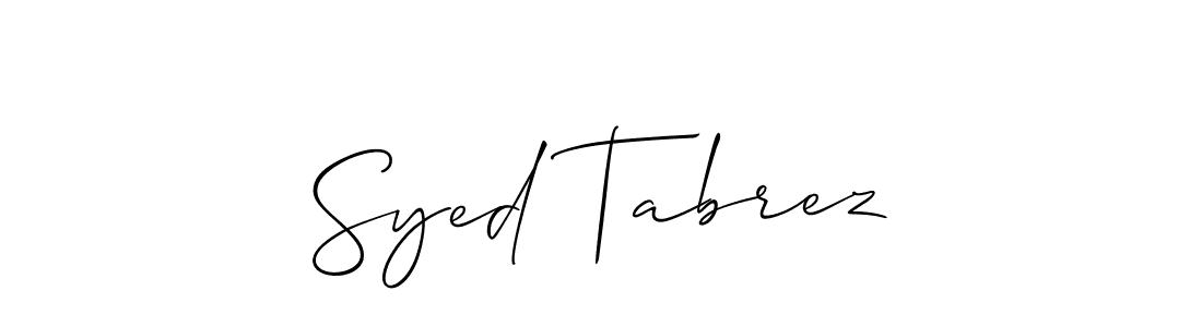 Also we have Syed Tabrez name is the best signature style. Create professional handwritten signature collection using Allison_Script autograph style. Syed Tabrez signature style 2 images and pictures png