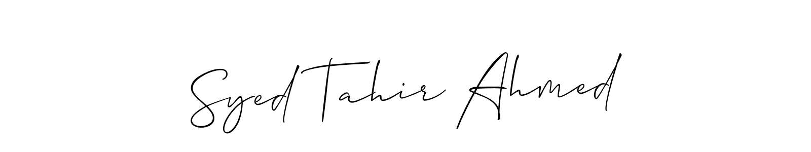 Make a short Syed Tahir Ahmed signature style. Manage your documents anywhere anytime using Allison_Script. Create and add eSignatures, submit forms, share and send files easily. Syed Tahir Ahmed signature style 2 images and pictures png