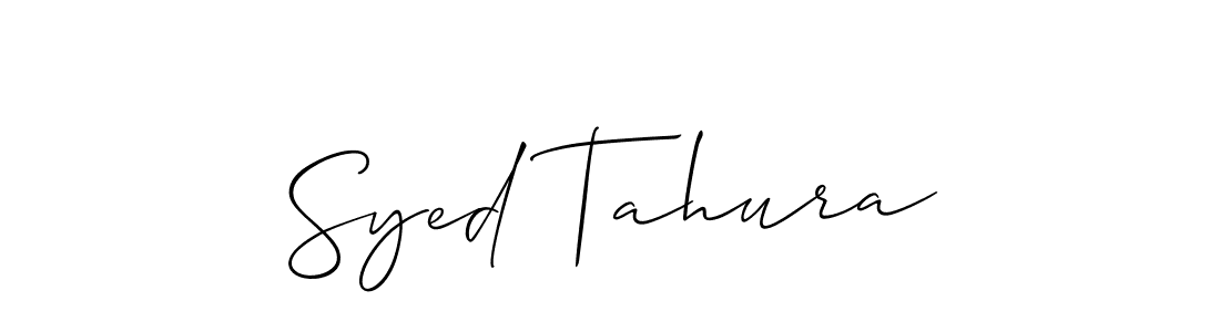 Make a beautiful signature design for name Syed Tahura. With this signature (Allison_Script) style, you can create a handwritten signature for free. Syed Tahura signature style 2 images and pictures png
