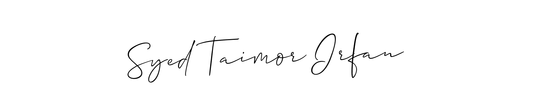 How to make Syed Taimor Irfan signature? Allison_Script is a professional autograph style. Create handwritten signature for Syed Taimor Irfan name. Syed Taimor Irfan signature style 2 images and pictures png