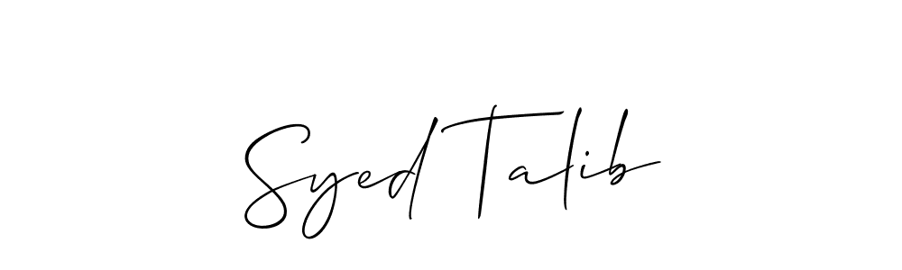 This is the best signature style for the Syed Talib name. Also you like these signature font (Allison_Script). Mix name signature. Syed Talib signature style 2 images and pictures png