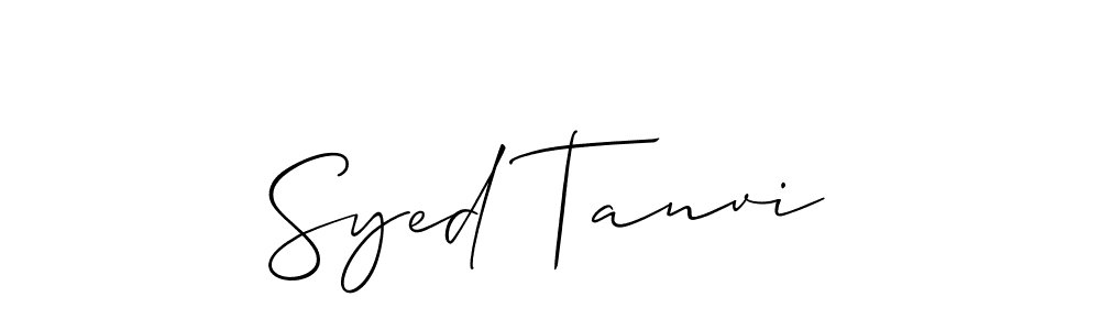 Also we have Syed Tanvi name is the best signature style. Create professional handwritten signature collection using Allison_Script autograph style. Syed Tanvi signature style 2 images and pictures png