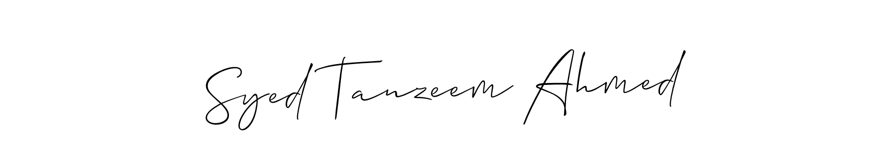 How to make Syed Tanzeem Ahmed signature? Allison_Script is a professional autograph style. Create handwritten signature for Syed Tanzeem Ahmed name. Syed Tanzeem Ahmed signature style 2 images and pictures png