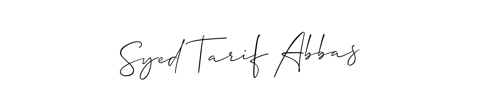 How to Draw Syed Tarif Abbas signature style? Allison_Script is a latest design signature styles for name Syed Tarif Abbas. Syed Tarif Abbas signature style 2 images and pictures png