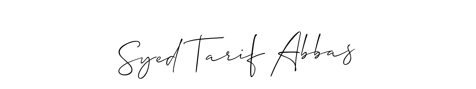 Also we have Syed Tarif Abbas name is the best signature style. Create professional handwritten signature collection using Allison_Script autograph style. Syed Tarif Abbas signature style 2 images and pictures png