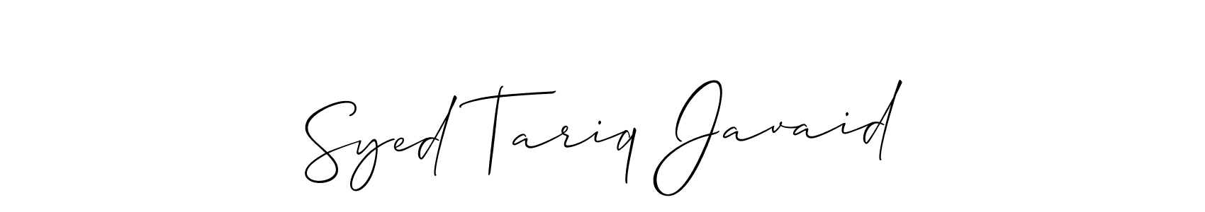 Create a beautiful signature design for name Syed Tariq Javaid. With this signature (Allison_Script) fonts, you can make a handwritten signature for free. Syed Tariq Javaid signature style 2 images and pictures png