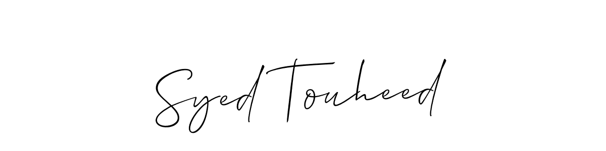 Syed Touheed stylish signature style. Best Handwritten Sign (Allison_Script) for my name. Handwritten Signature Collection Ideas for my name Syed Touheed. Syed Touheed signature style 2 images and pictures png