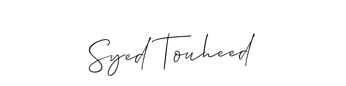 How to make Syed Touheed signature? Allison_Script is a professional autograph style. Create handwritten signature for Syed Touheed name. Syed Touheed signature style 2 images and pictures png