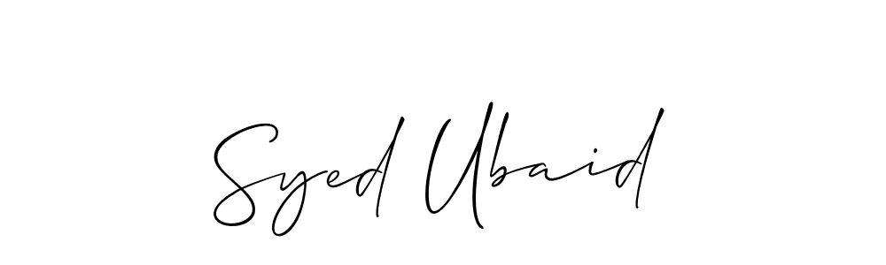 Syed Ubaid stylish signature style. Best Handwritten Sign (Allison_Script) for my name. Handwritten Signature Collection Ideas for my name Syed Ubaid. Syed Ubaid signature style 2 images and pictures png