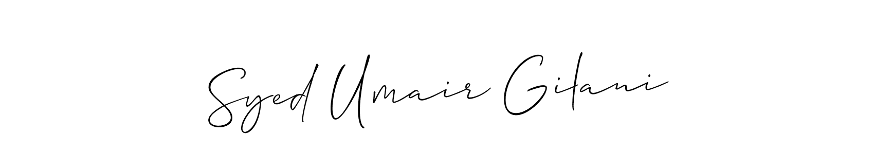 Create a beautiful signature design for name Syed Umair Gilani. With this signature (Allison_Script) fonts, you can make a handwritten signature for free. Syed Umair Gilani signature style 2 images and pictures png
