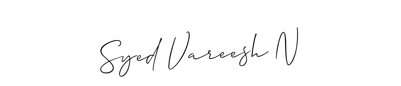 if you are searching for the best signature style for your name Syed Vareesh N. so please give up your signature search. here we have designed multiple signature styles  using Allison_Script. Syed Vareesh N signature style 2 images and pictures png
