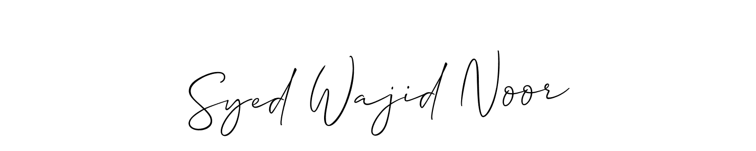 How to make Syed Wajid Noor name signature. Use Allison_Script style for creating short signs online. This is the latest handwritten sign. Syed Wajid Noor signature style 2 images and pictures png