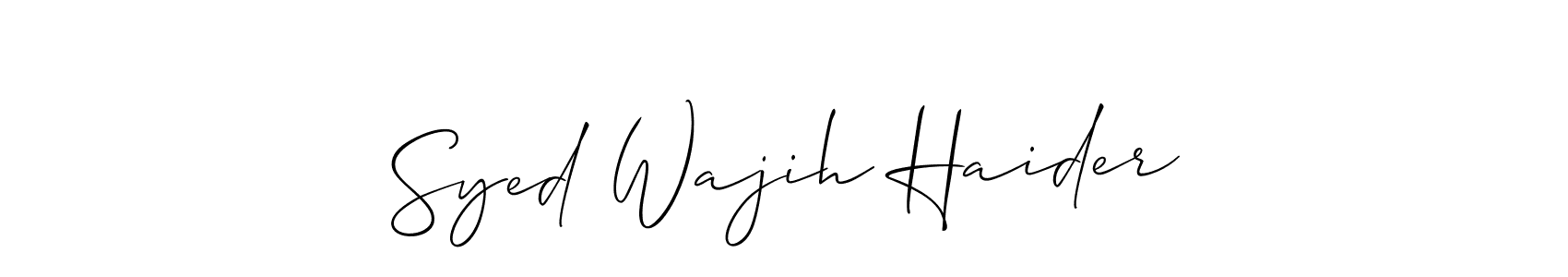 How to make Syed Wajih Haider name signature. Use Allison_Script style for creating short signs online. This is the latest handwritten sign. Syed Wajih Haider signature style 2 images and pictures png