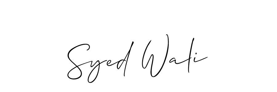 The best way (Allison_Script) to make a short signature is to pick only two or three words in your name. The name Syed Wali include a total of six letters. For converting this name. Syed Wali signature style 2 images and pictures png