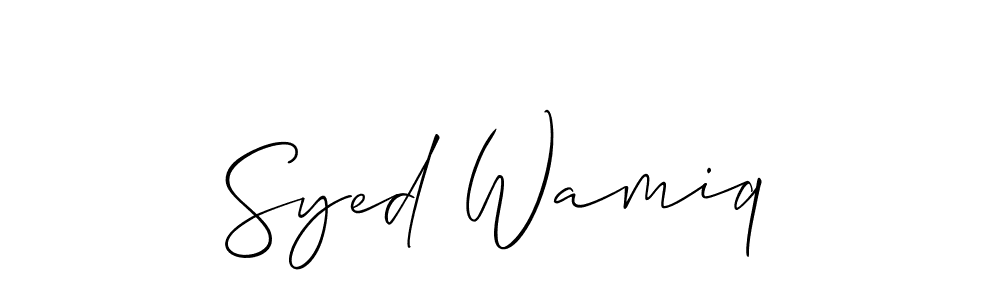 Make a short Syed Wamiq signature style. Manage your documents anywhere anytime using Allison_Script. Create and add eSignatures, submit forms, share and send files easily. Syed Wamiq signature style 2 images and pictures png