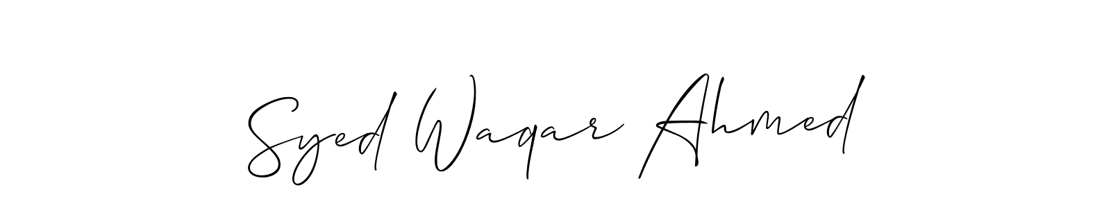 Best and Professional Signature Style for Syed Waqar Ahmed. Allison_Script Best Signature Style Collection. Syed Waqar Ahmed signature style 2 images and pictures png