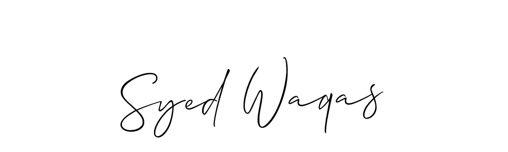 Use a signature maker to create a handwritten signature online. With this signature software, you can design (Allison_Script) your own signature for name Syed Waqas. Syed Waqas signature style 2 images and pictures png