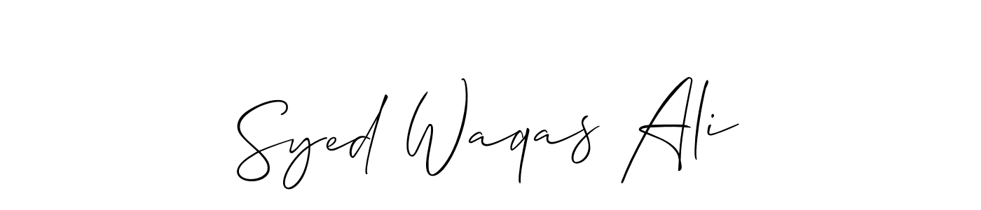 Use a signature maker to create a handwritten signature online. With this signature software, you can design (Allison_Script) your own signature for name Syed Waqas Ali. Syed Waqas Ali signature style 2 images and pictures png