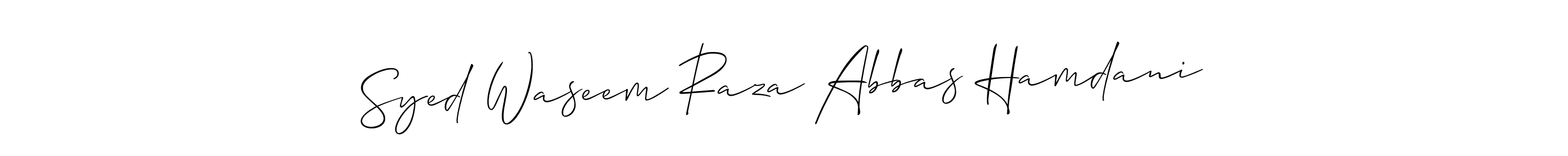 How to make Syed Waseem Raza Abbas Hamdani signature? Allison_Script is a professional autograph style. Create handwritten signature for Syed Waseem Raza Abbas Hamdani name. Syed Waseem Raza Abbas Hamdani signature style 2 images and pictures png