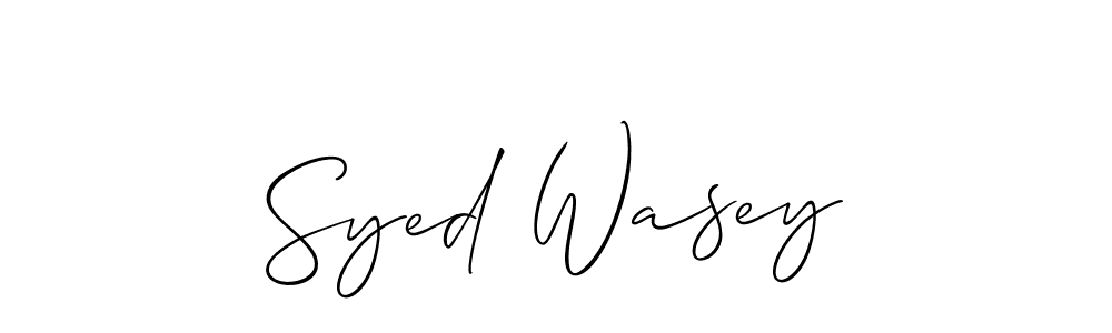 It looks lik you need a new signature style for name Syed Wasey. Design unique handwritten (Allison_Script) signature with our free signature maker in just a few clicks. Syed Wasey signature style 2 images and pictures png