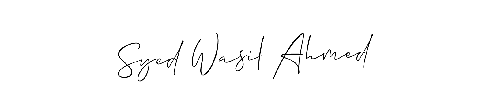 Also You can easily find your signature by using the search form. We will create Syed Wasil Ahmed name handwritten signature images for you free of cost using Allison_Script sign style. Syed Wasil Ahmed signature style 2 images and pictures png