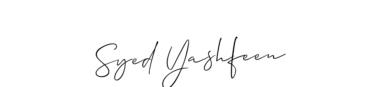Allison_Script is a professional signature style that is perfect for those who want to add a touch of class to their signature. It is also a great choice for those who want to make their signature more unique. Get Syed Yashfeen name to fancy signature for free. Syed Yashfeen signature style 2 images and pictures png