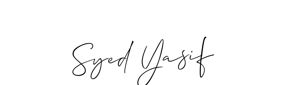 Make a beautiful signature design for name Syed Yasif. With this signature (Allison_Script) style, you can create a handwritten signature for free. Syed Yasif signature style 2 images and pictures png