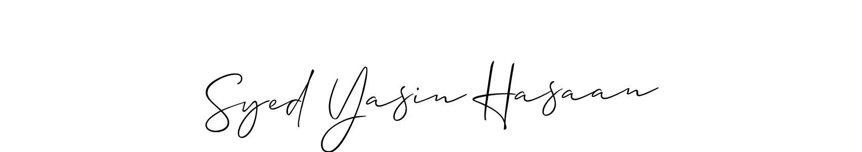 You should practise on your own different ways (Allison_Script) to write your name (Syed Yasin Hasaan) in signature. don't let someone else do it for you. Syed Yasin Hasaan signature style 2 images and pictures png
