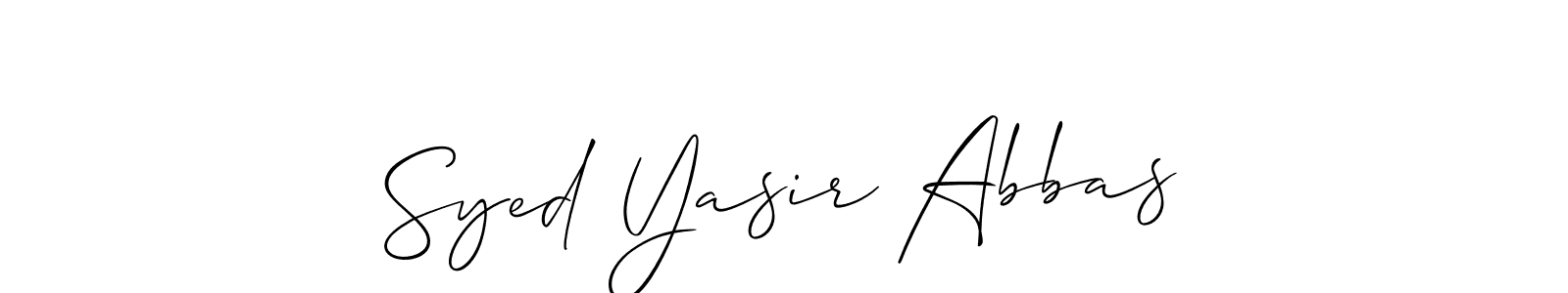 if you are searching for the best signature style for your name Syed Yasir Abbas. so please give up your signature search. here we have designed multiple signature styles  using Allison_Script. Syed Yasir Abbas signature style 2 images and pictures png