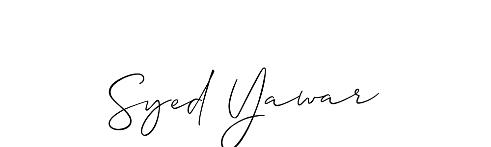 Make a beautiful signature design for name Syed Yawar. With this signature (Allison_Script) style, you can create a handwritten signature for free. Syed Yawar signature style 2 images and pictures png