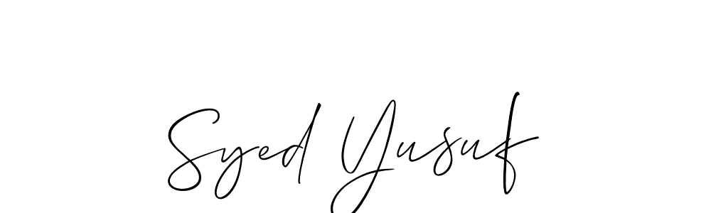 Create a beautiful signature design for name Syed Yusuf. With this signature (Allison_Script) fonts, you can make a handwritten signature for free. Syed Yusuf signature style 2 images and pictures png